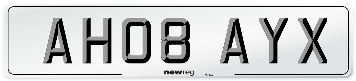 AH08 AYX Number Plate from New Reg
